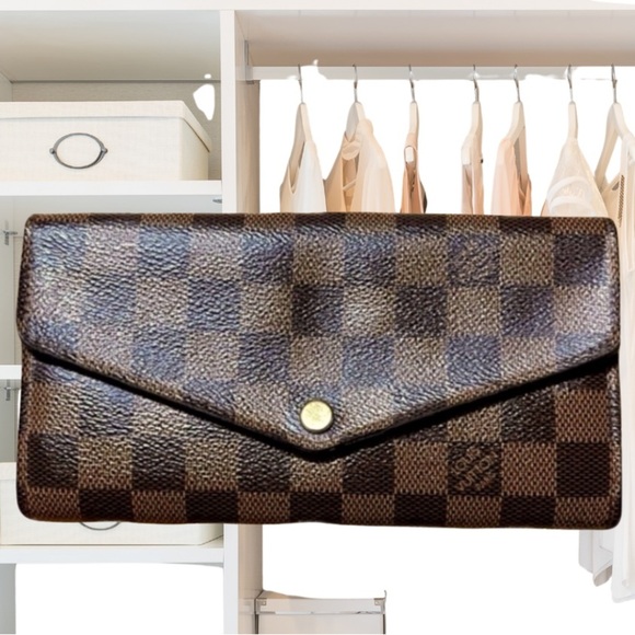 Louis Vuitton Envelope Wallet Long Portefeiulle Sarah Brown Damier - Picture 2 of 16